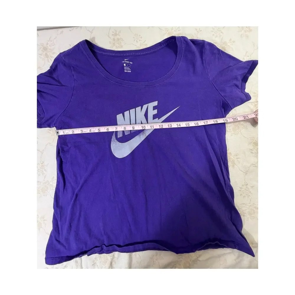 Nike Womens Large Purple Futura Swoosh Graphic T Shirt The Nike Tee Athletic